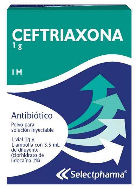 CEFTRIAXONA 1G + LIDOCAINA *3.5ML. SELECTPHARMA