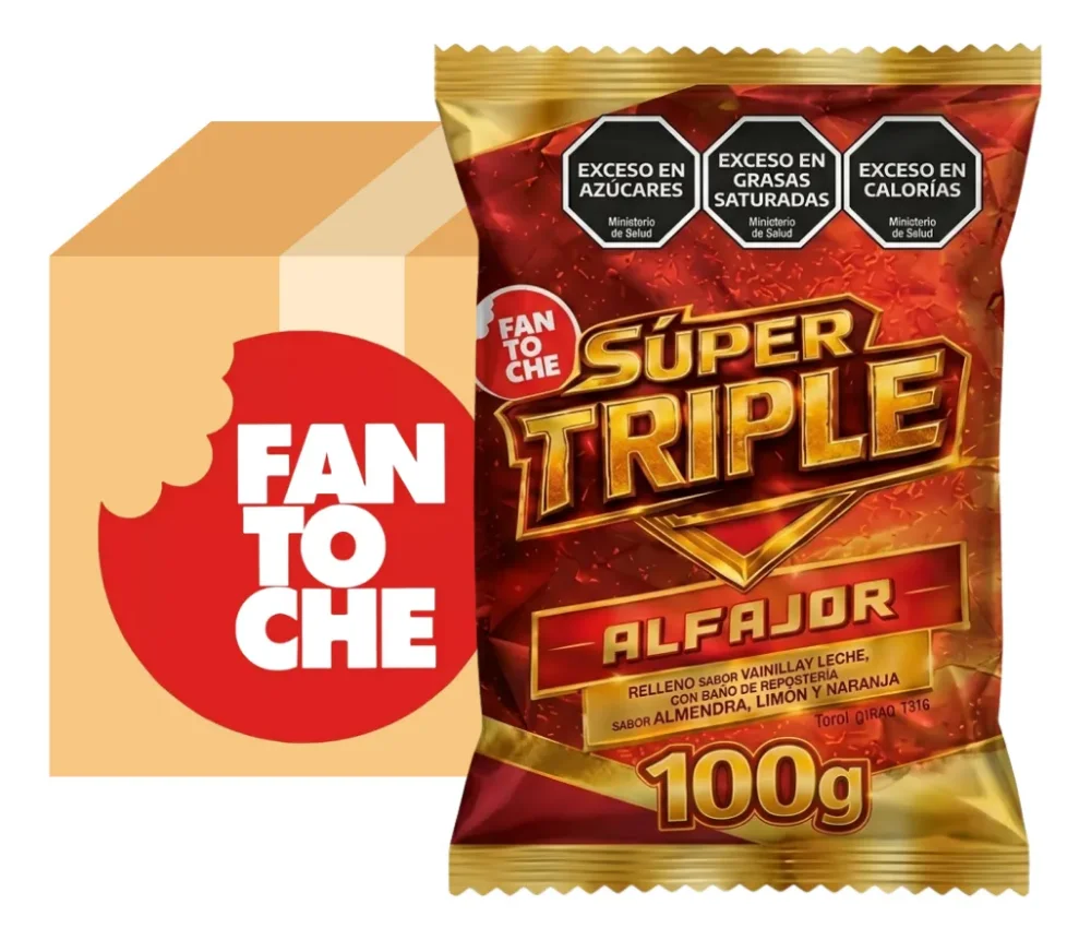 Alfajor super triple fantoche x12 unid