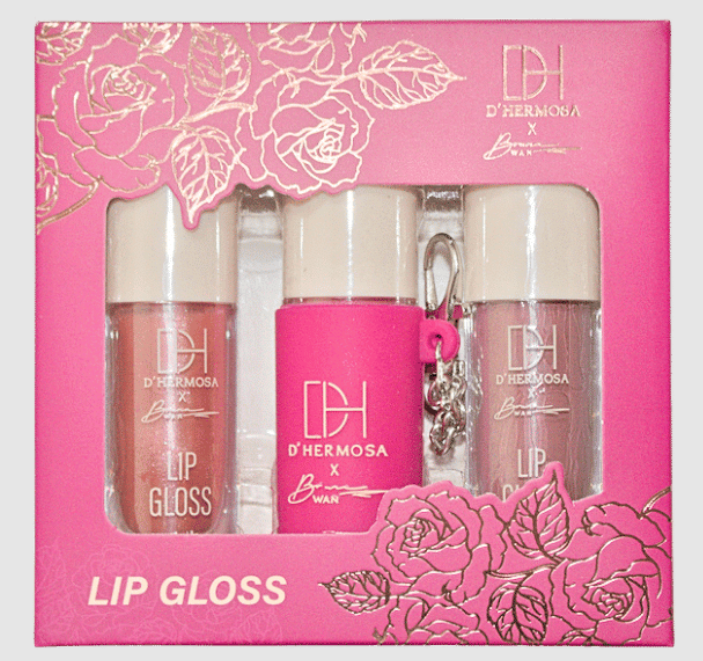 Kit Lip Gloss con Llavero Dhermosa x Bruna Wan