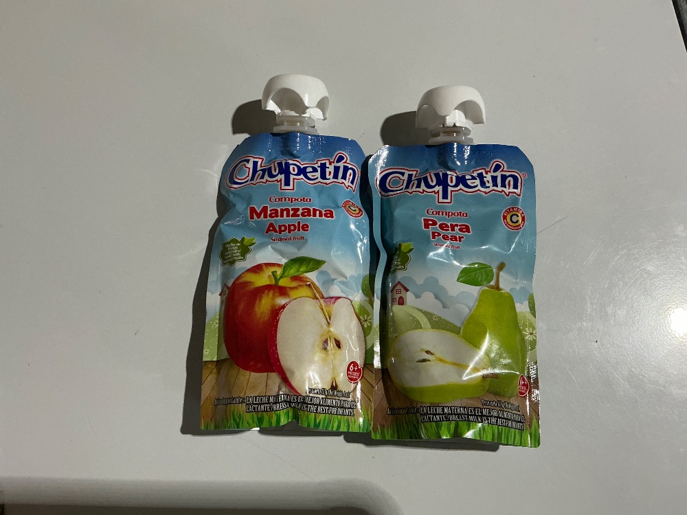 Coladitos chupetin pera y manzana