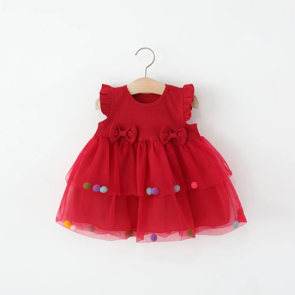 Vestido con pelotas de colores