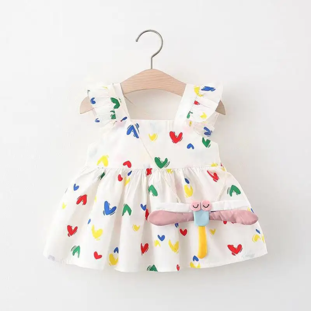 Vestido de puntos y corazones