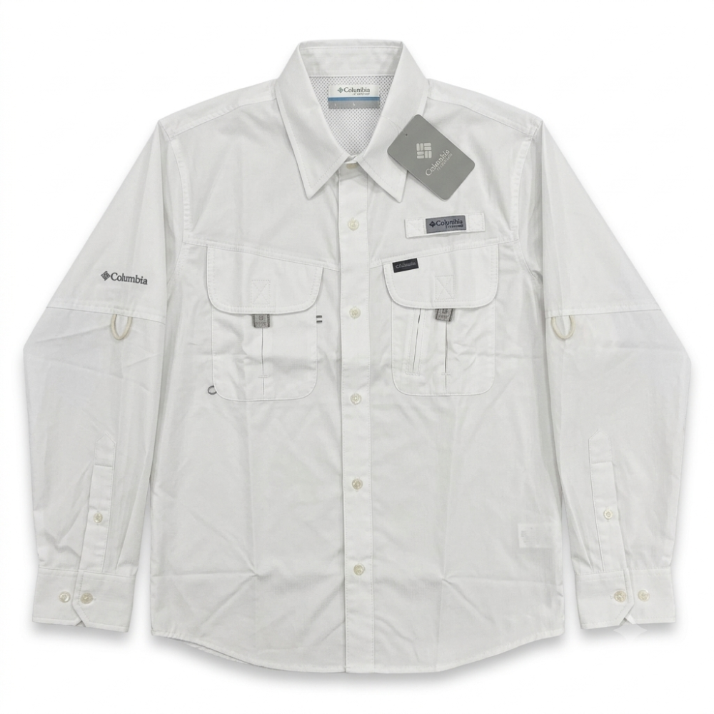 Camisa columbia manga larga Blanca