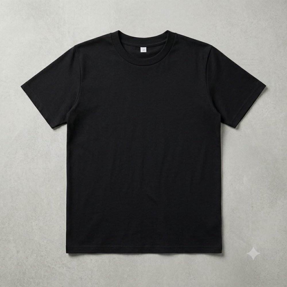 Playera negra algodón hilo 20