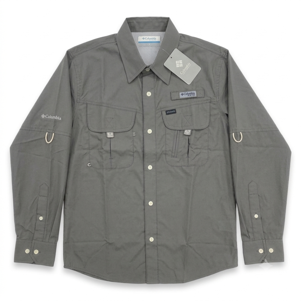Camisa columbia manga larga Gris
