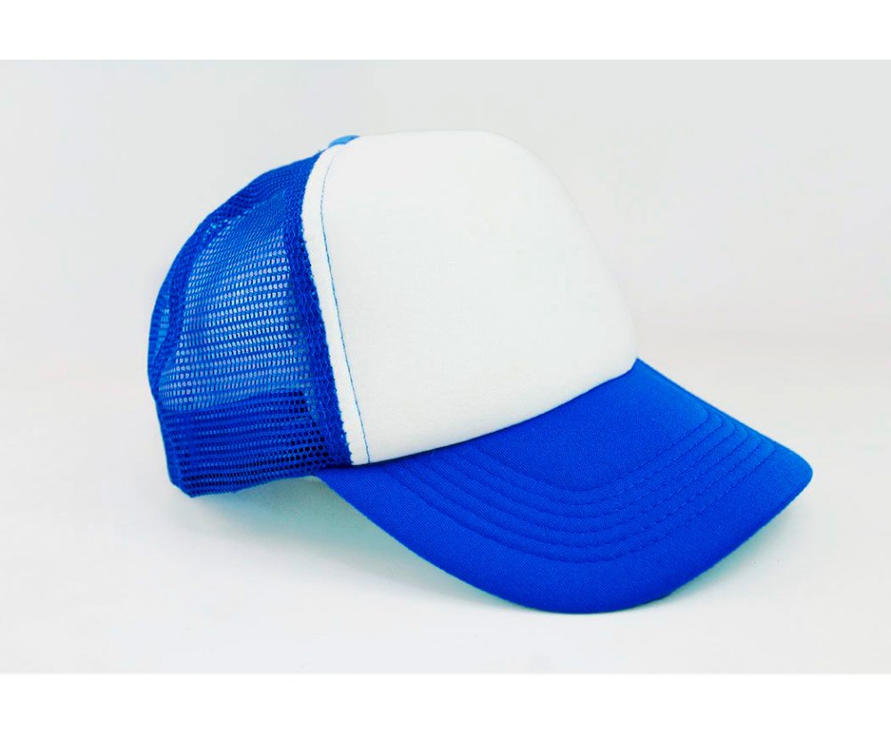 Gorra azul pavo frente blanco de malla