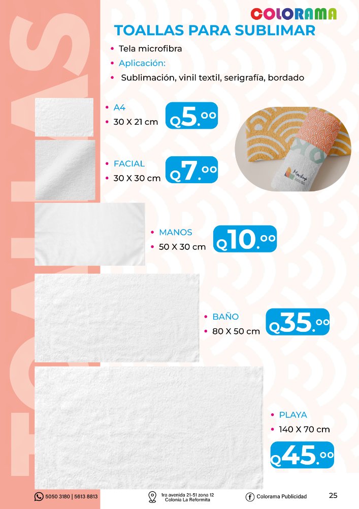 Toalla de microfibra para sublimar