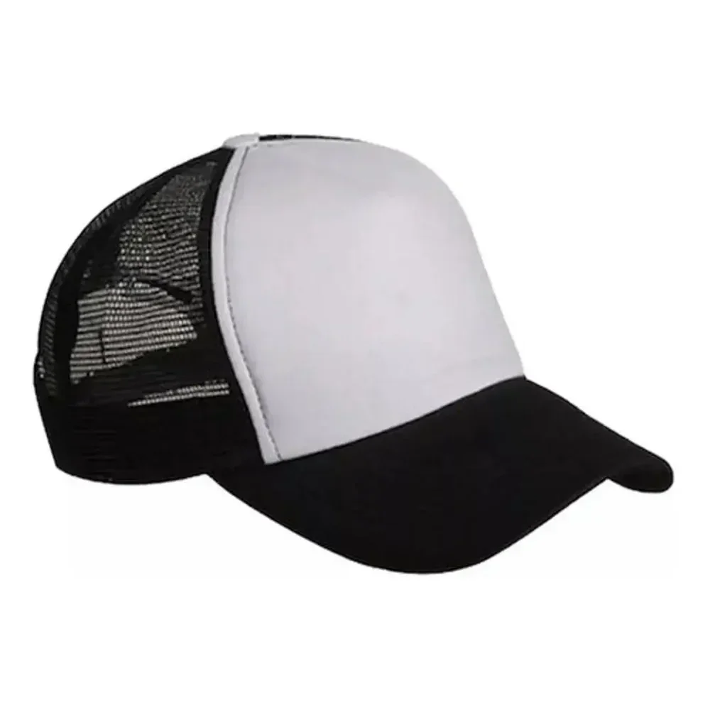 Gorra negra frente blanco de malla