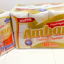 PAPEL HIGIENICO AMBAR 12 ROLLOS X 30 METROS