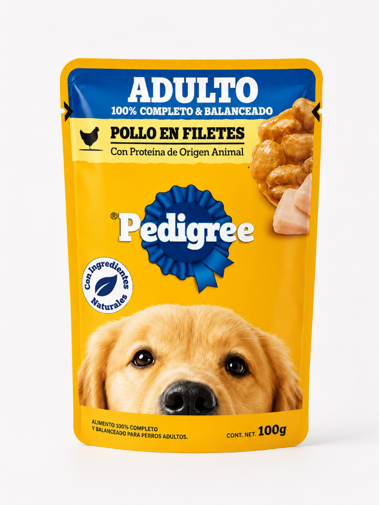 PEDRIGREE SALSA RES Y POLLO ADULTO 100 G