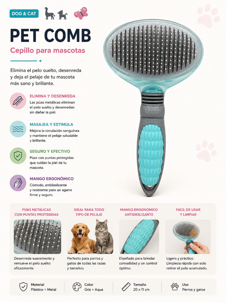 CEPILLO MASCOTAS MP1833
