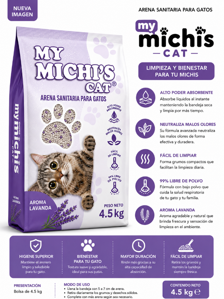 ARENA MY MICHIS CAT AROMA LAVANDA 4.5 KG