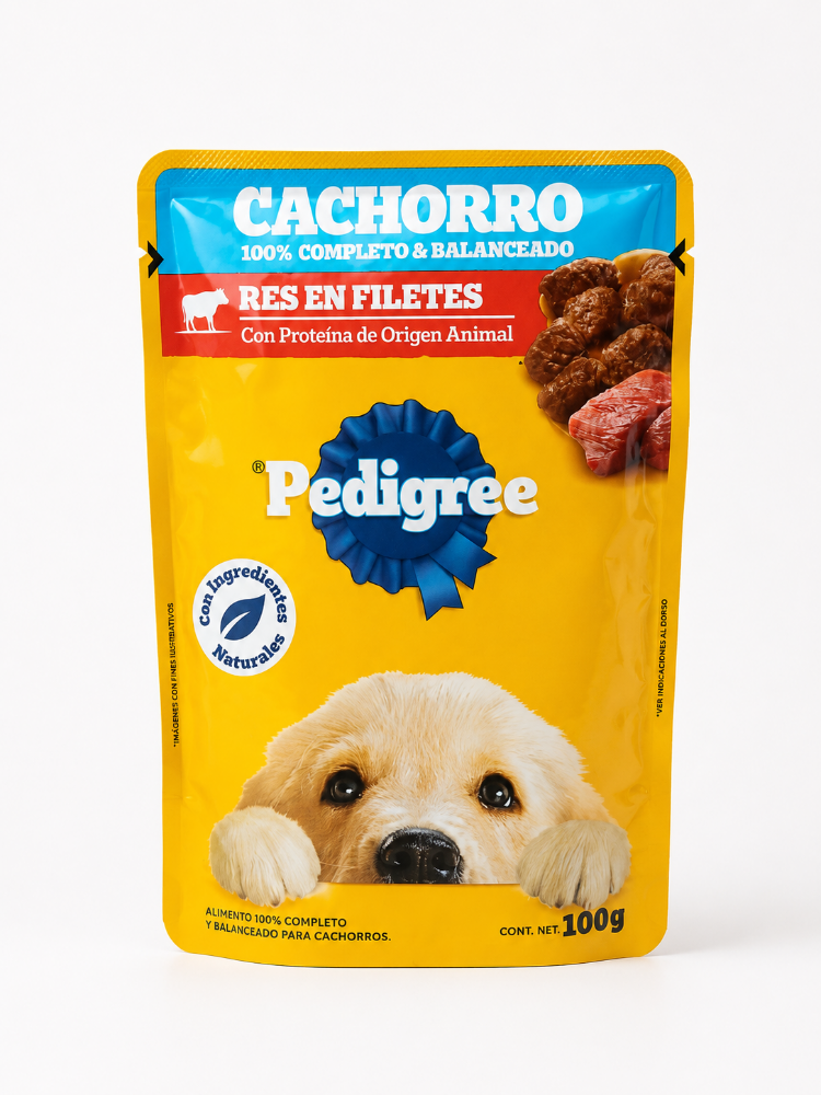 PEDRIGREE SALSA RES Y  POLLO CACHORROS 100 G