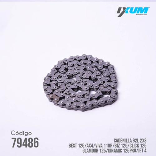 CADENILLA DISTRIBUCION BEST 125/AX4/VIVA 110R/BIZ 125/CLICK 125/GLAMOUR 125/DINAMIC 125PRO/JET 4 / IGNITOR 125 92L 2X3