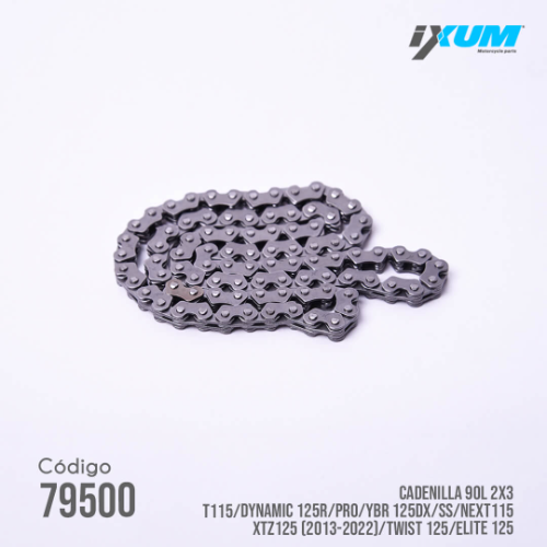 CADENILLA DISTRIBUCION DYNAMIC 125R/PRO/YBR 125DX/SS/NEXT 115/XTZ125 (2013-2022)/TWIST 125/ELITE 125 90L 2X3