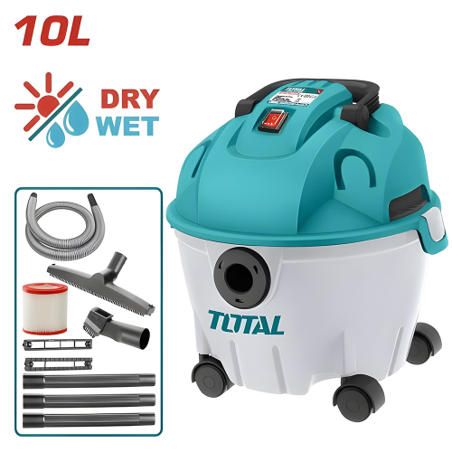 ASPIRADORA Y SOPLADORA PARA HUMEDO Y SECO 10L 1200W INCLUYE ACCESOSIROS TOTAL