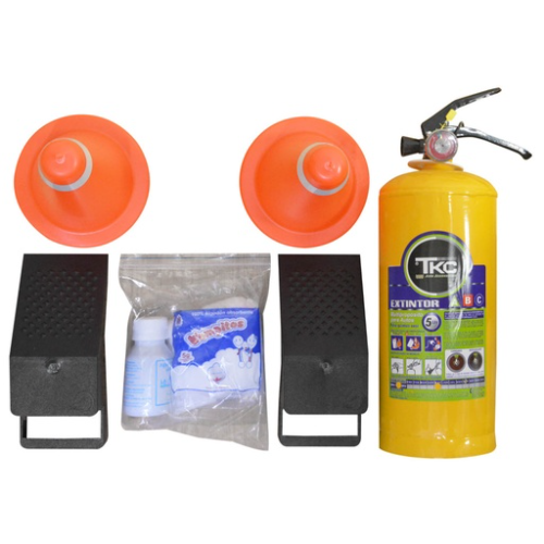 KIT CARRETERA PARA CARRO TKC X 4 PCS BOLSA -REGLAMENTARIO (EXTINTOR DE 5 LBS)