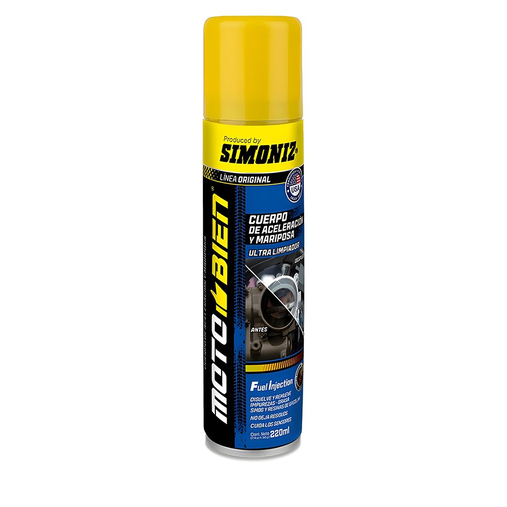 LIMPIADOR CUERPO DE ACELERACION Y MARIPOSA MOTO BIEN 220ML SIMONIZ