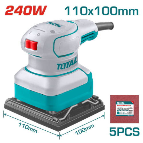 LIJADORA DE PALMA 4 3/8"X 4" 240W INCLUYE 5 LIJAS INDUSTRIAL SUPER TOTAL