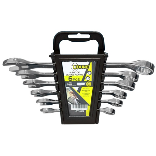 LLAVE MIXTA JUEGO X 6 PCS BLISTER (8-10-11-13-14-17MM) CR/V UDUKE