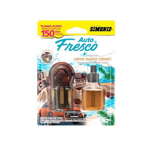 AMBIENTADOR NEW AIR TECH CARRO NUEVO CLASSIC AUTO FRESCO 10ML SIMONIZ