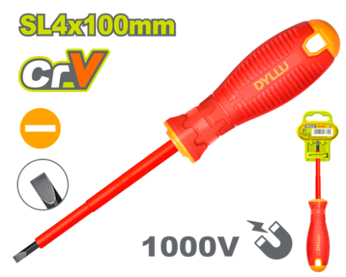 DESTORNILLADOR (-) 4" AISLADO 1000V DYLLU