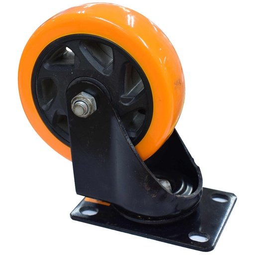 RODACHINES 4" PLANO NARANJA PESA GIRATORIO 100MM 120KG (INDIVIDUAL)