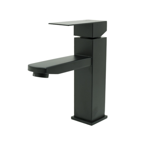 LLAVE LAVAMANOS MONOCONTROL ACERO INOXIDABLE NEGRO BAJA 18 CM UDUKE