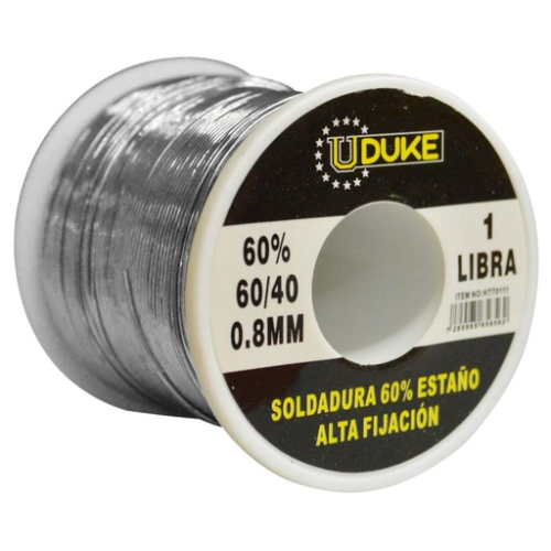 SOLDADURA ESTANO UDUKE 100 GRAMOS 40-60 (40% ESTANO) (0.8MM) (HT70113)