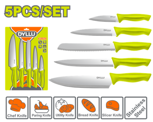 JUEGO DE CUCHILLOS PARA COCINA X 5 PCS DYLLU