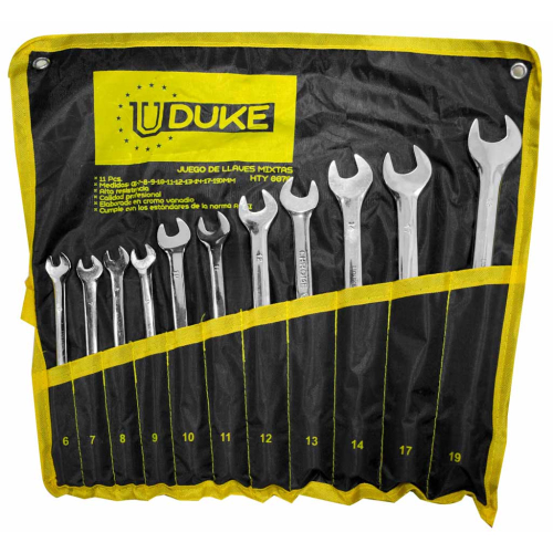 LLAVE MIXTA CON COPA JUEGO X 11 (6-19MM) CR/V UDUKE