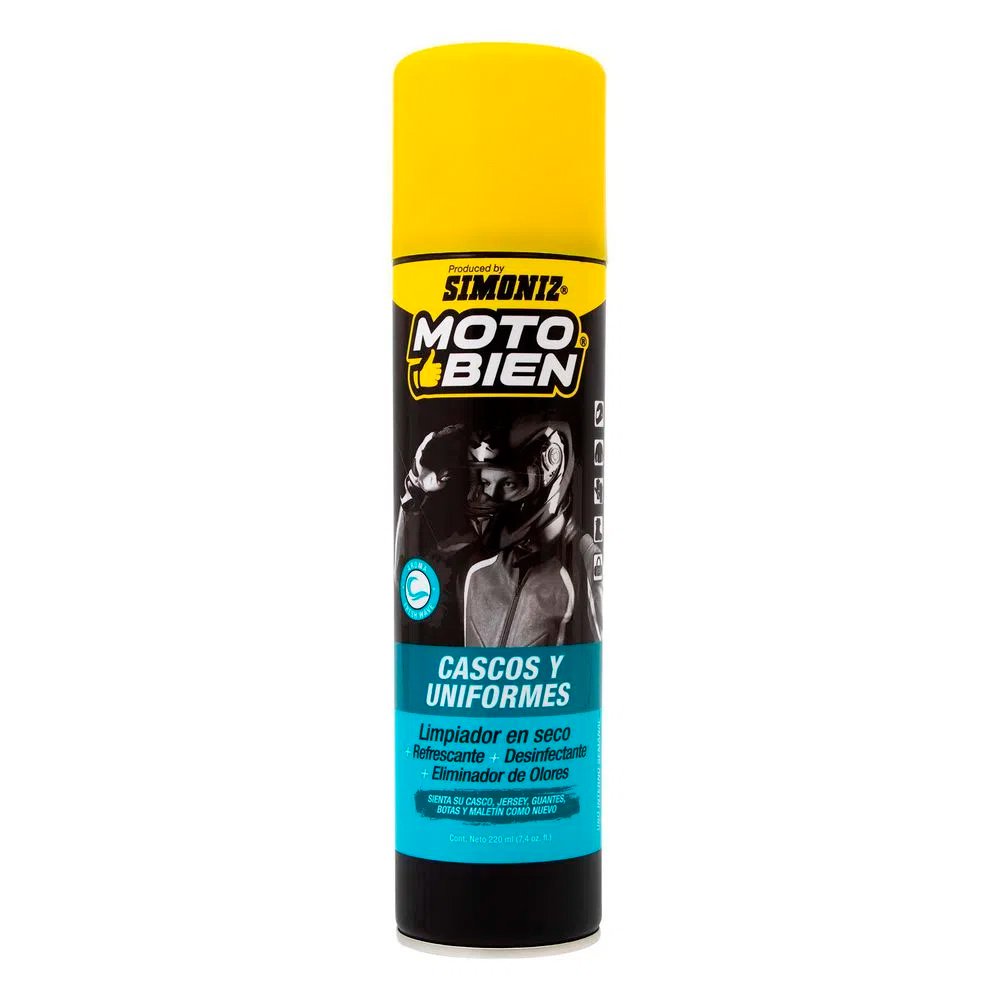 LIMPIADOR EN SECO CASCOS Y UNIFORMES MOTO BIEN SIMONIZ