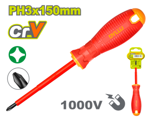 DESTORNILLADOR (+) 6" AISLADO 1000V DYLLU