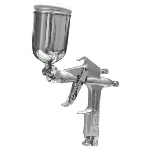 AEROGRAFO  PROFESIONAL USA VASO DE 150 CC PISTOLA F2 CROMADA (ABANICO)