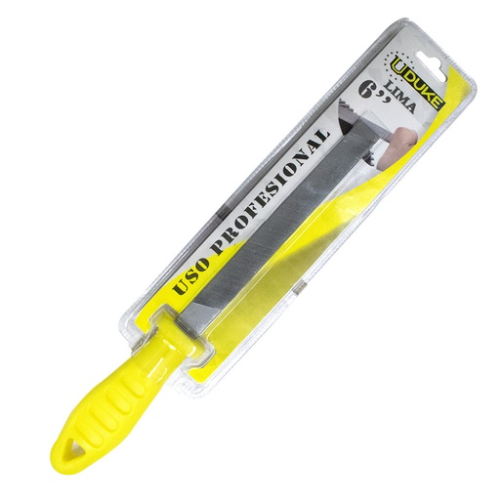 LIMA PLANA 8 CON MANGO AMARILLO EN BLISTER