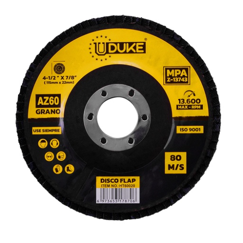 DISCO FLAP UDUKE 4 1/2 GRANO 60 (115MM X 22MM)