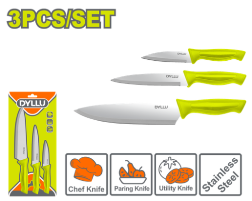 JUEGO DE CUCHILLOS PARA COCINA X 3 PCS DYLLU