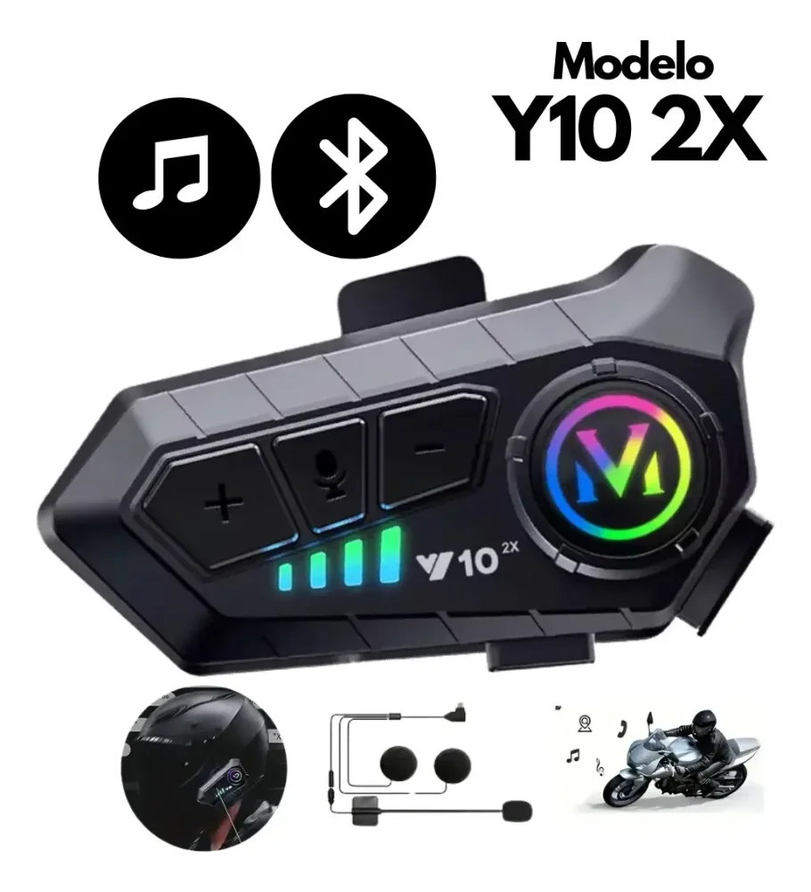 Intercomunicador Para Casco Y10 X2 Bluetooth