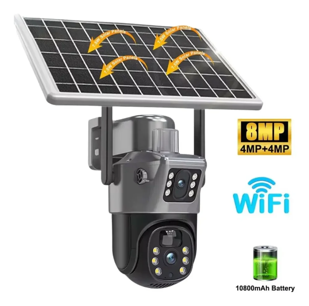 Camara De Seguridad Con Panel Solar Vision Nocturna