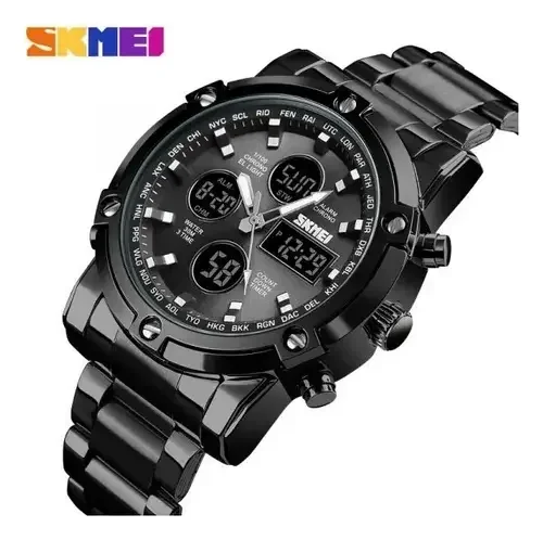 Reloj Skemei 1389 Acero Inoxidable Negro