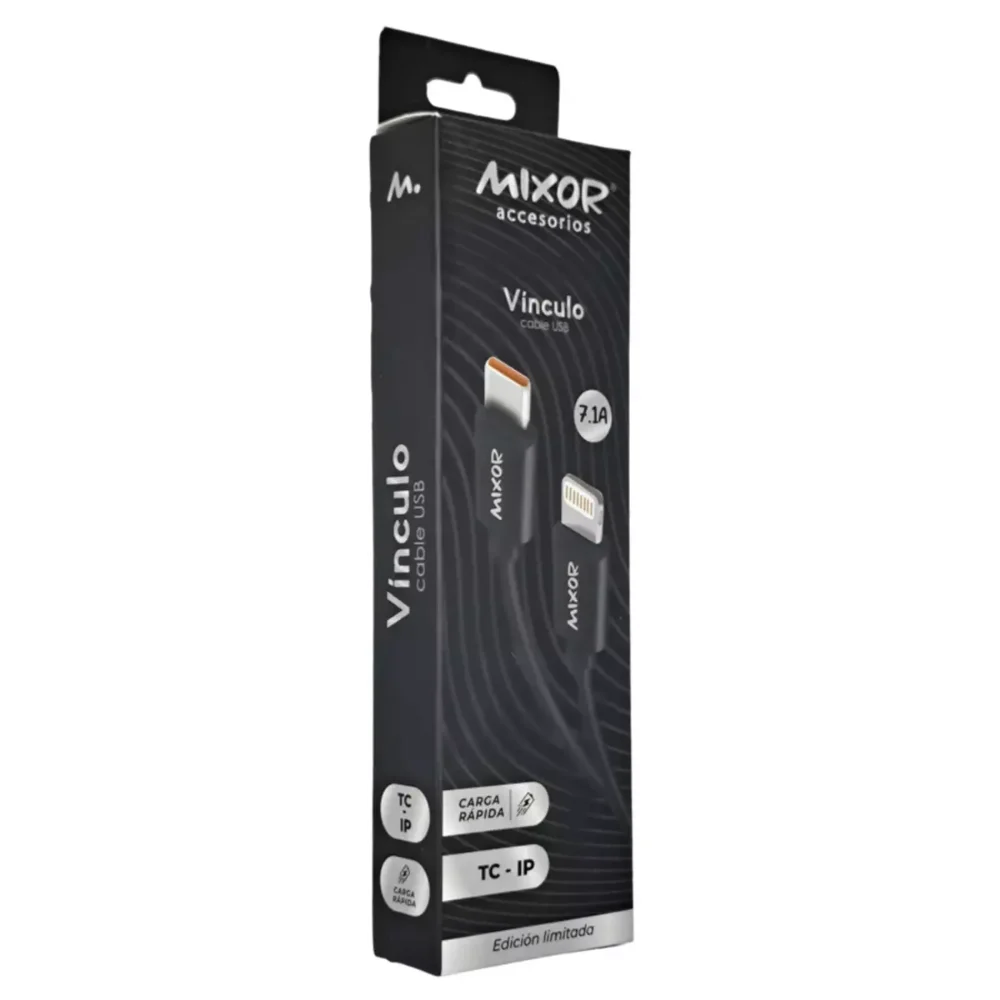 Cable De Datos Tipo C a IPhone VÍNCULO 7.1A Mixor Negro