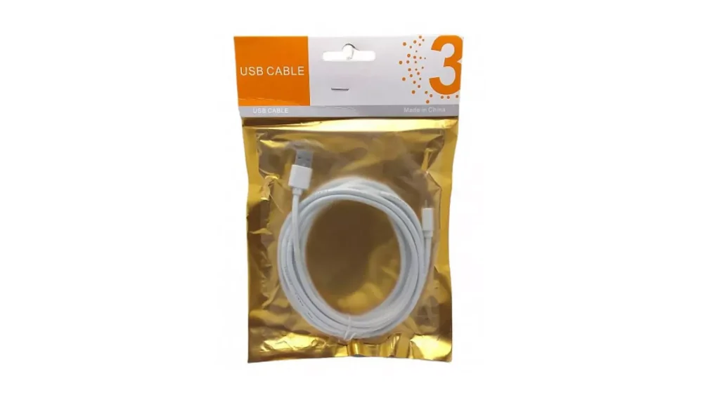 Cable De Datos Micro Usb 3 Metro Blanco