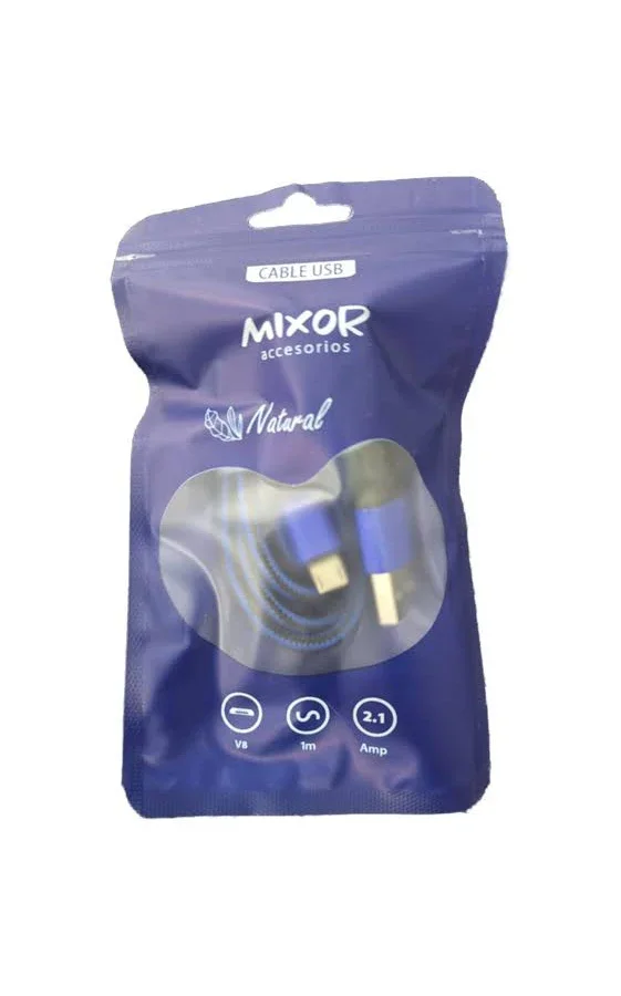 Cable Usb Mixor M-109 Natural 2.1a Micro Azul