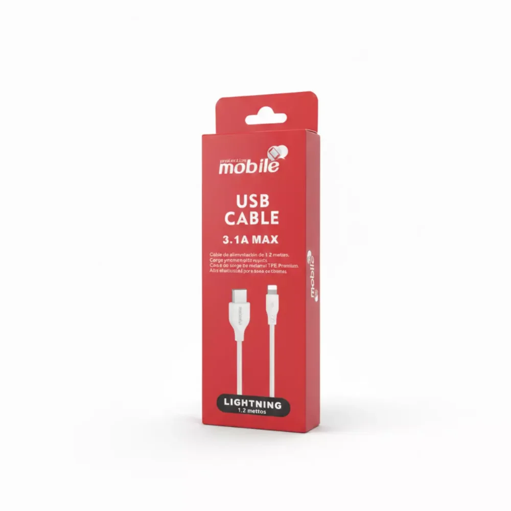 Cable de Datos Tipo C a IPhone 18w 1.2mt Blanco