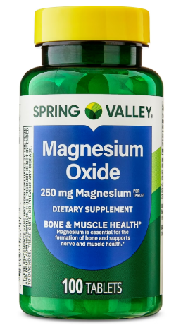 MAGNESIO OXIDO 250MG DE 100 TABLETAS SPRING VALLEY