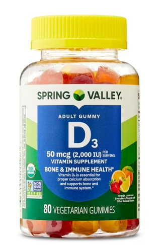 VITAMINA D3 2000IU DE 80 GOMITAS SPRING VALLEY