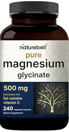 Glicinato de Magnesio de 500 mg con vitamina C 240 capsulas