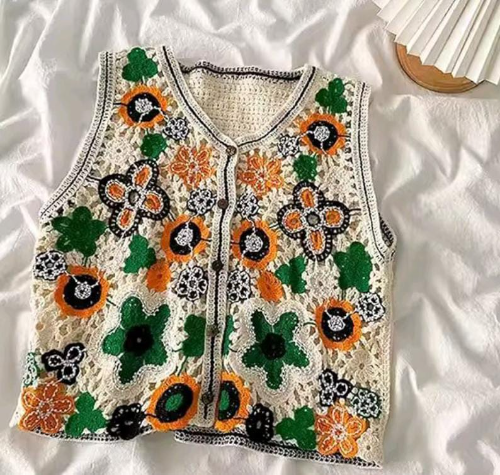 Chaleco Floral Talla Única