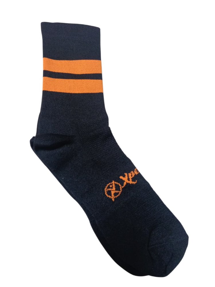 Medias Diseño 8" Negro Naranja