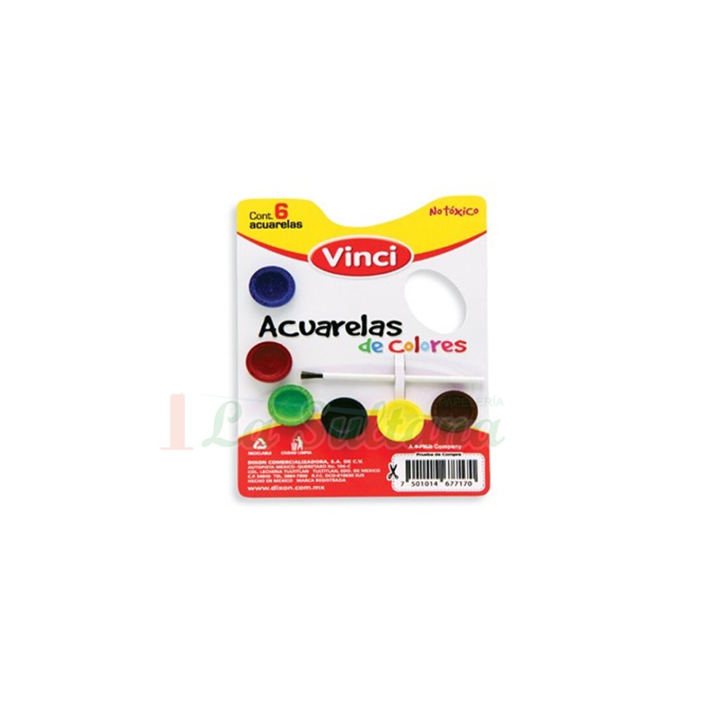 acuarelas vinci 6 colores